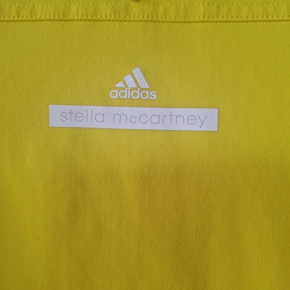 Adidas X Stella Mcartney Womens Yellow Hooded 1/4 Zip Stretch Pullover Size S - Picture 3 of 9